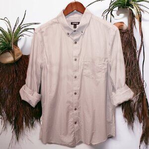 Express ★ Men's Casual Button-Up Dress Shirt ★ - Heathered Grey Performance